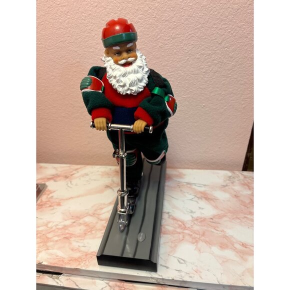 Trim A Home Scooter Santa Animated Christmas Decoration vintage 90s - Picture 2 of 6